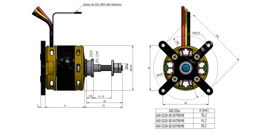 Nová generace motorů AXI 5320/25/30 V3 3D extreme