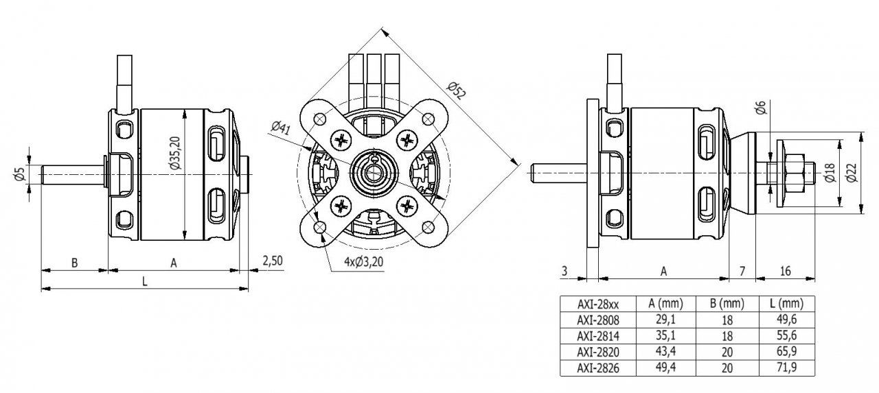 Axi Motor Chart